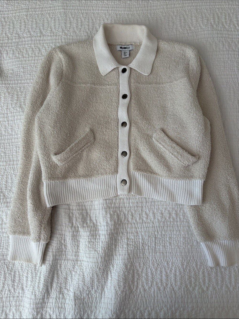 William Rast Off White Teddy Snap-Front Jacket